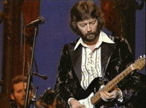 Eric Clapton playing in The Last Waltz