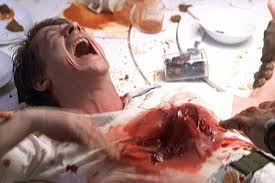 John Hurt having a bad moment in the 1979 "Alien"